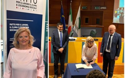 Ugl Emilia-Romagna firma il nuovo Patto per il lavoro e il clima. Tullia Bevilacqua: “Irremovibili su difesa dell’occupazione e rilancio dell’economia regionale”